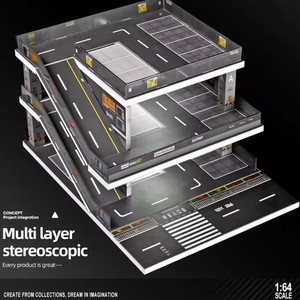 1:64 디오라마 다층 주차장 세트