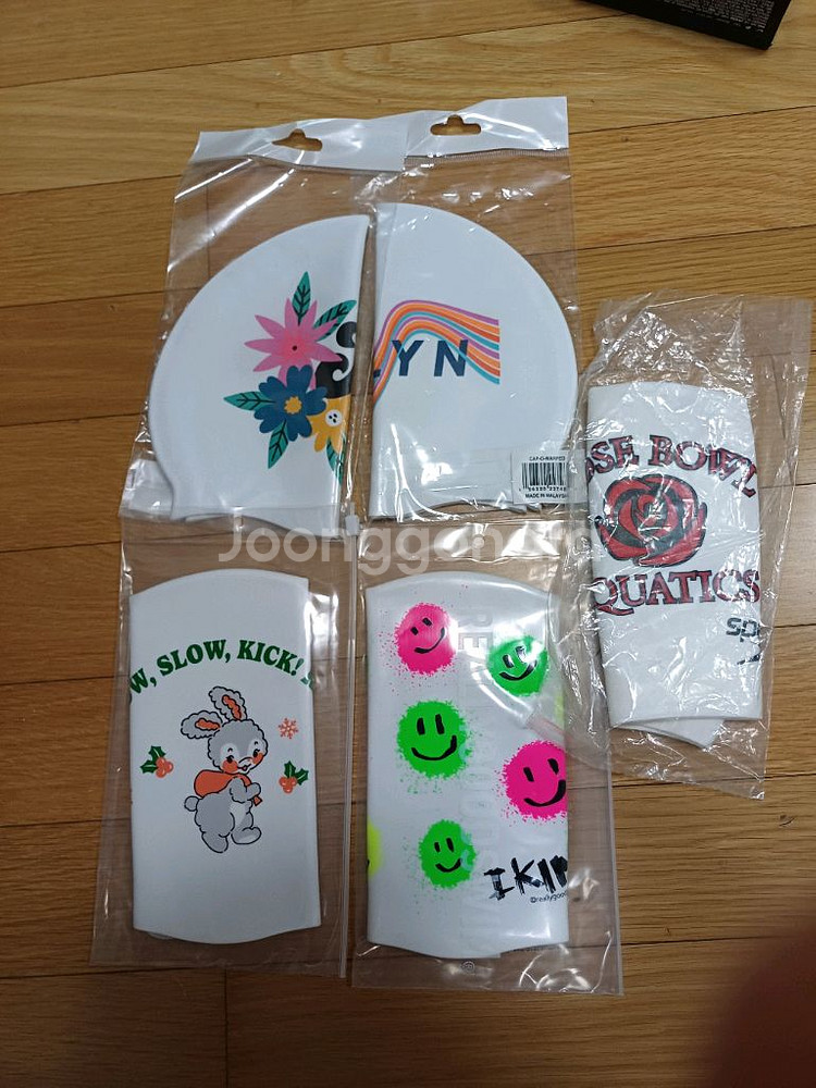 졸린물결수모+졸린매그수모+ 헤이엄메리끼리+리굿네온닷+ 스피도로즈볼.long 수모 총5종일괄판매--0