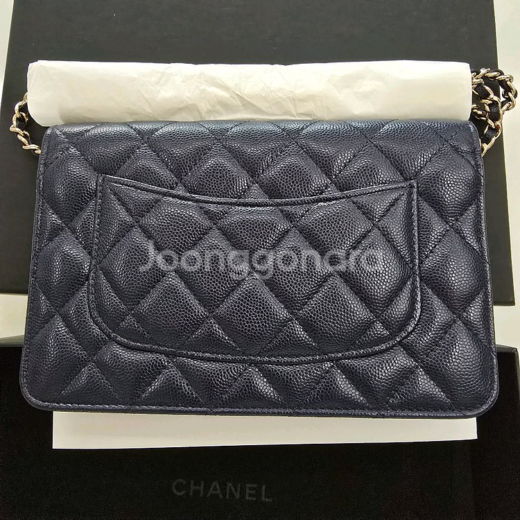 정품인증)샤넬 캐비어 WOC 미니크로스백 네이비--3