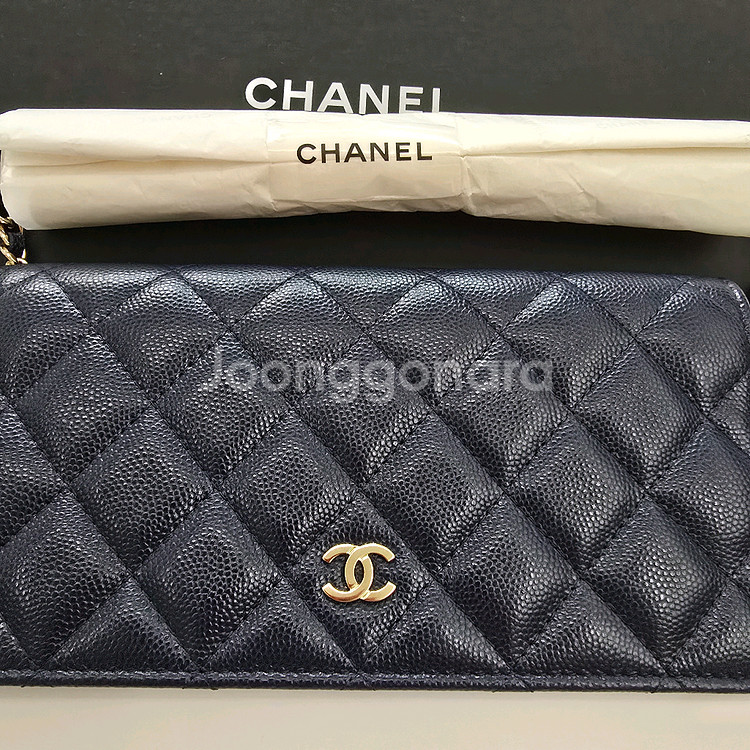 정품인증)샤넬 캐비어 WOC 미니크로스백 네이비--2