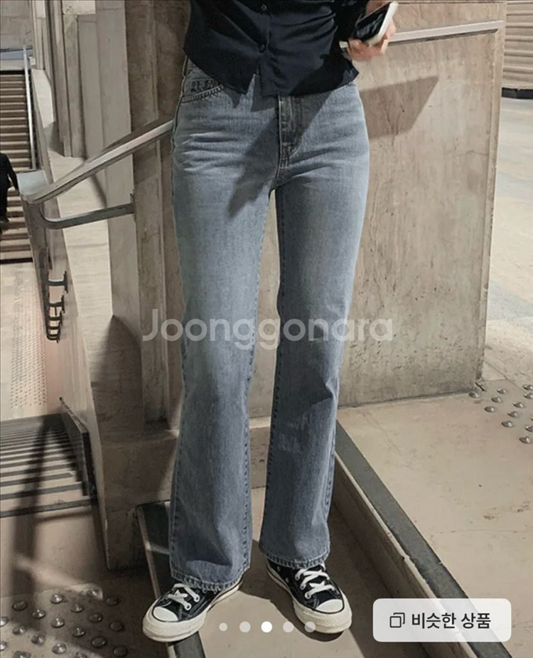 슬로우앤드 세미부츠컷 데님팬츠 그레이시중청 S--0