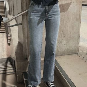 슬로우앤드 세미부츠컷 데님팬츠 그레이시중청 S