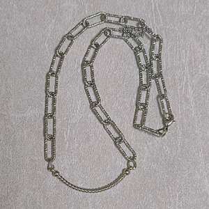 화이트 골드 컷팅 써지컬 티타늄 스틸 체인 목걸이