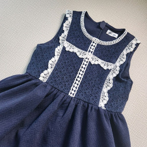 로엠걸즈 네이비 레이스 원피스 140-150