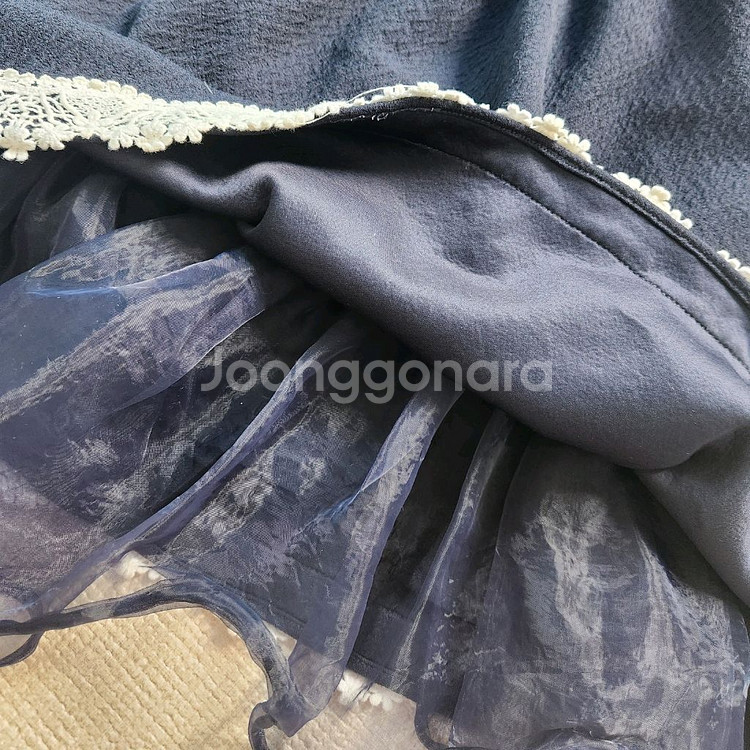 로엠걸즈 네이비 레이스 원피스 140-150--4