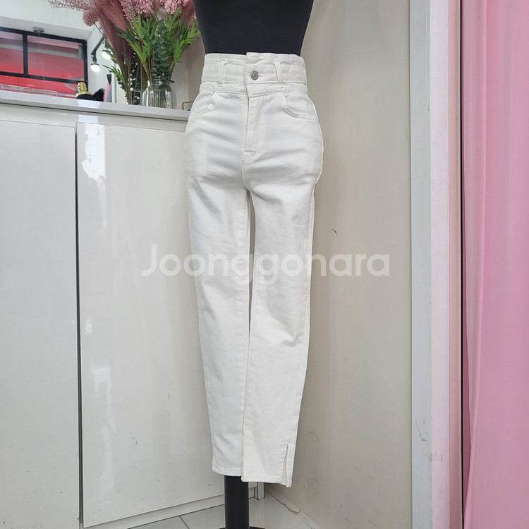 원버튼 하이웨스트 기모 스키니팬츠(S,M)--3