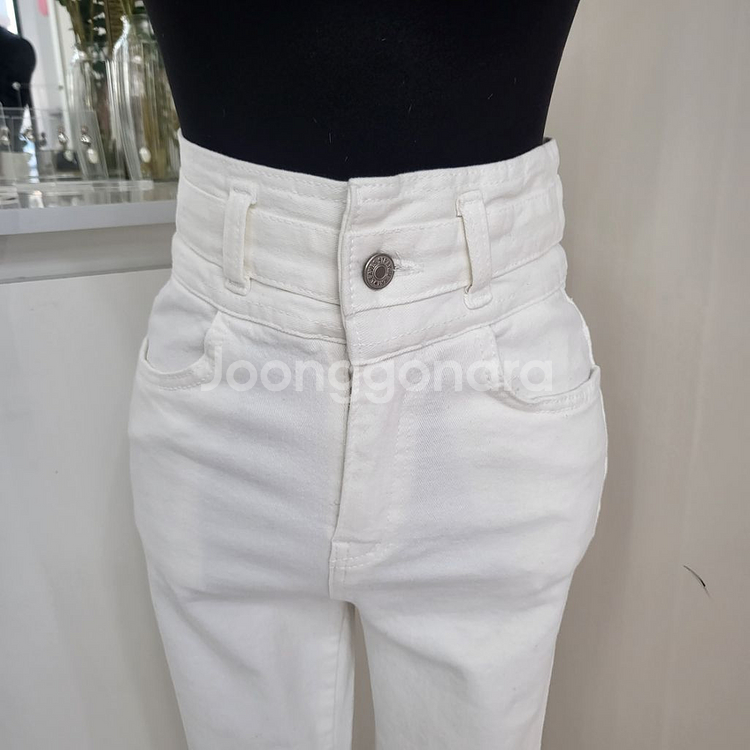 원버튼 하이웨스트 기모 스키니팬츠(S,M)--4