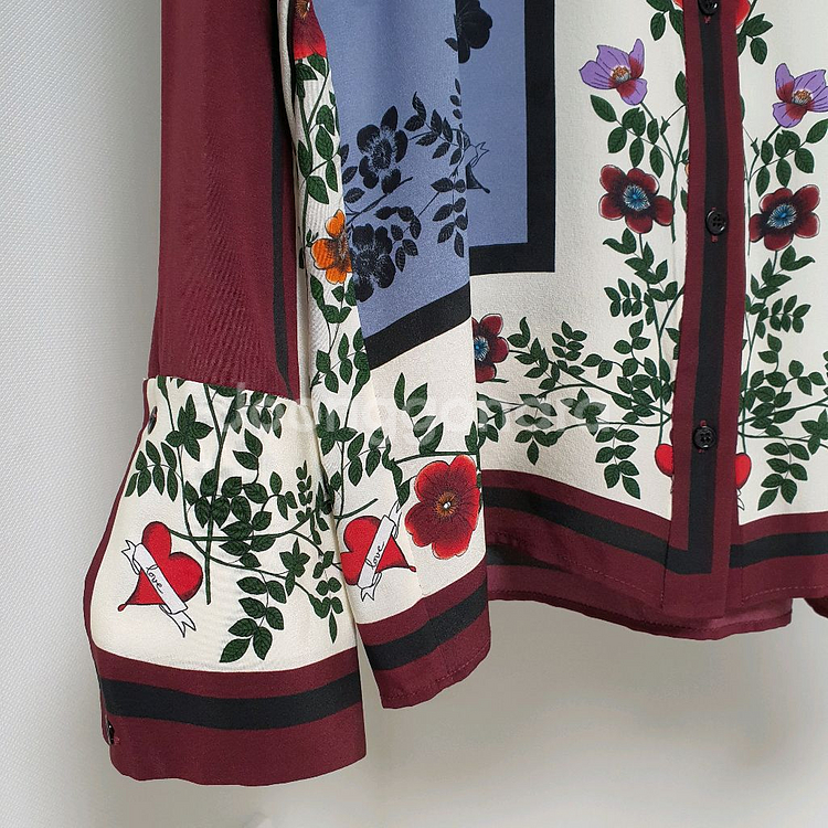 산드로 플라워 실크 블라우스--2