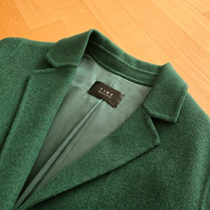 타임 캐시미어 롱 코트 그린 칼라