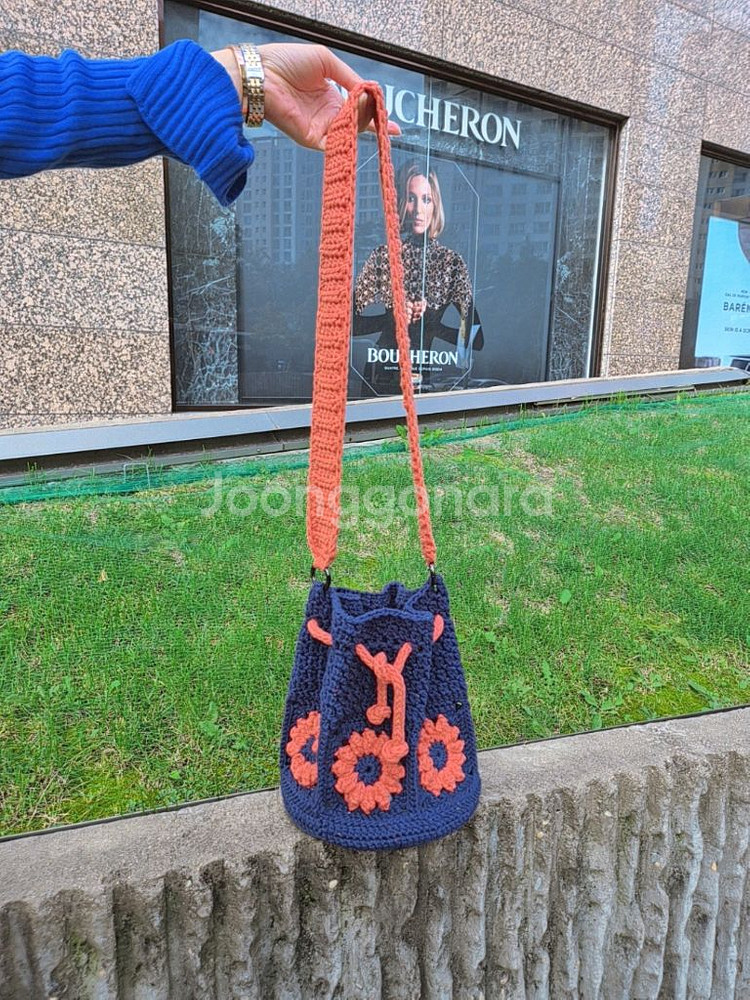 핸드메이드 가방 뜨개질 버킷백--1