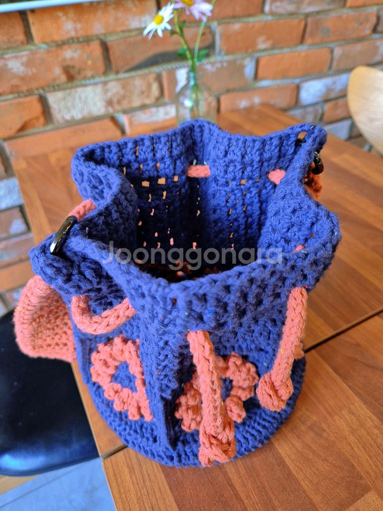 핸드메이드 가방 뜨개질 버킷백--6
