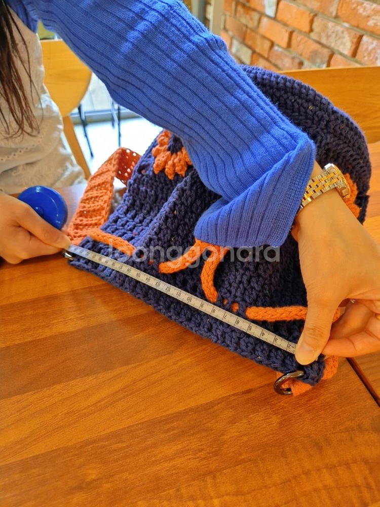 핸드메이드 가방 뜨개질 버킷백--3