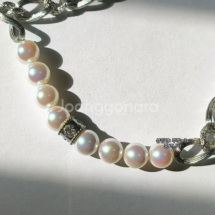 아코야 퀄 진주 써지컬 티타늄 스틸 체인 목걸이--2