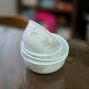 코렐 실버크라운 밥공기2,국그릇2,일괄가