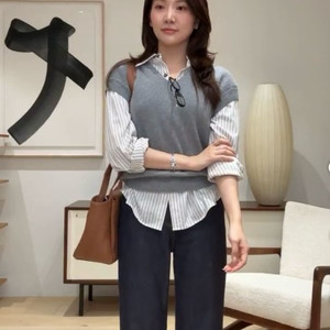 유메르) 베르디 메리노 베스트 -그레이컬러