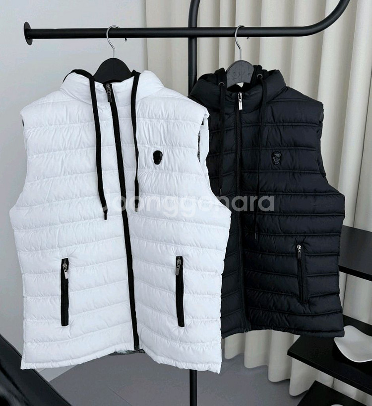 어메이징크리 후드 골프 패딩조끼--0