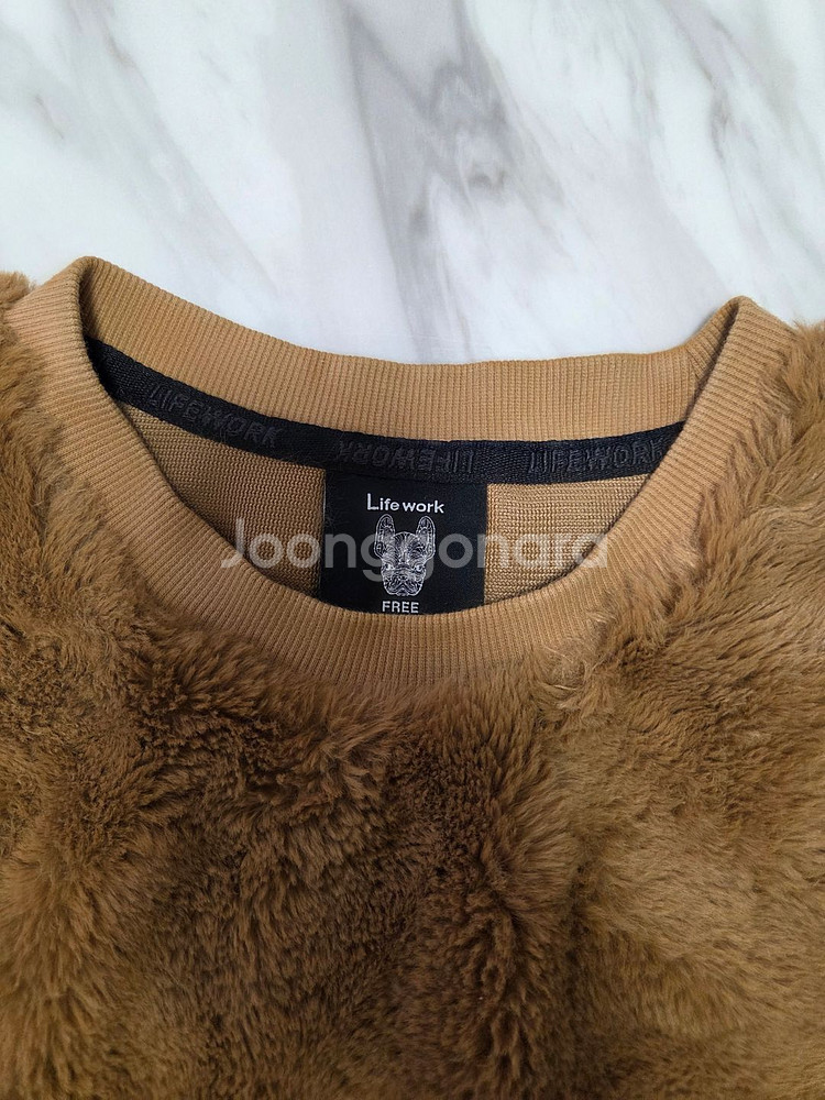 라이프워크 공용 오버핏 퍼 맨투맨--2