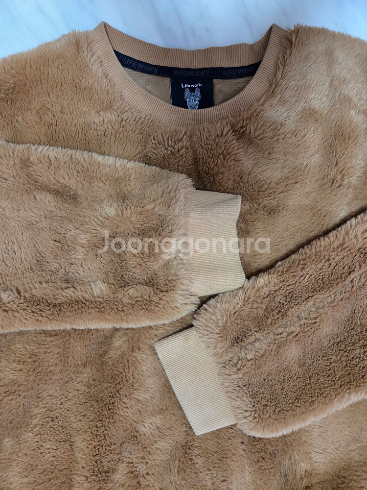 라이프워크 공용 오버핏 퍼 맨투맨--8