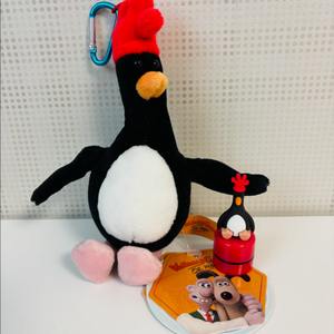 월레스와 그로밋 펭귄 페더스 맥그로우 인형 + 도장