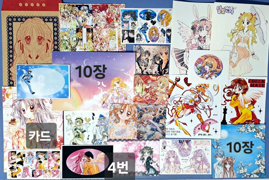 세트)달빛천사,잔느,신사동맹 다꾸 굿즈(애니인스,메모지,카드,스티커 이미지