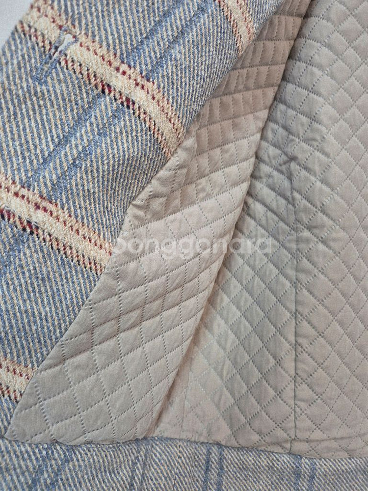 DEWL 체크 누빔 숏 자켓 코듀로이 카라--7