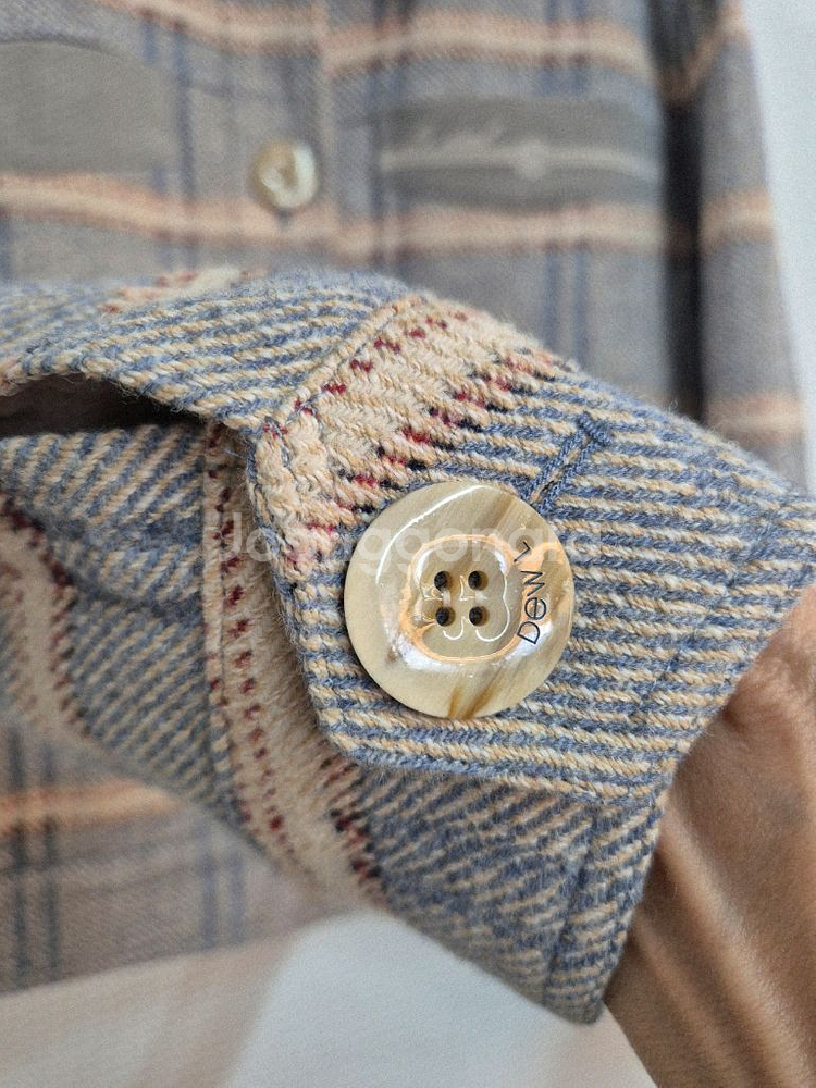 DEWL 체크 누빔 숏 자켓 코듀로이 카라--5