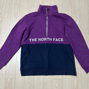 노스페이스 퍼플/네이비 맨투맨 집업 상의 티셔츠