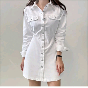 화이트 셔츠 원피스