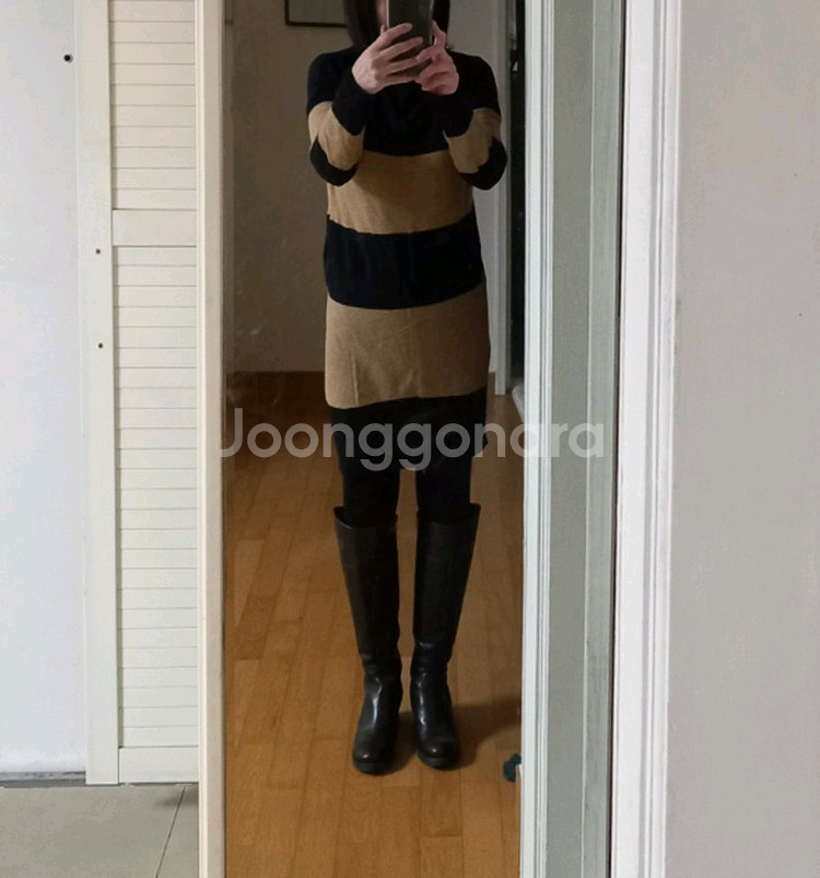 단가라 니트원피스--0