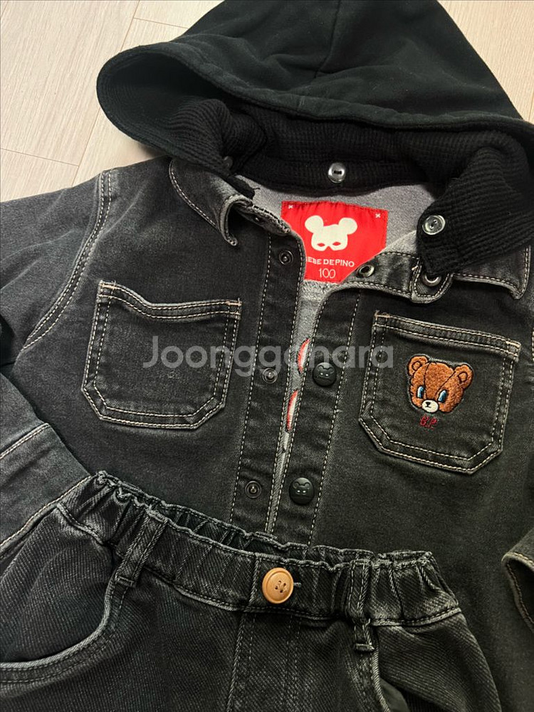 베베드피노 바바베어 데님 흑청 세트--1