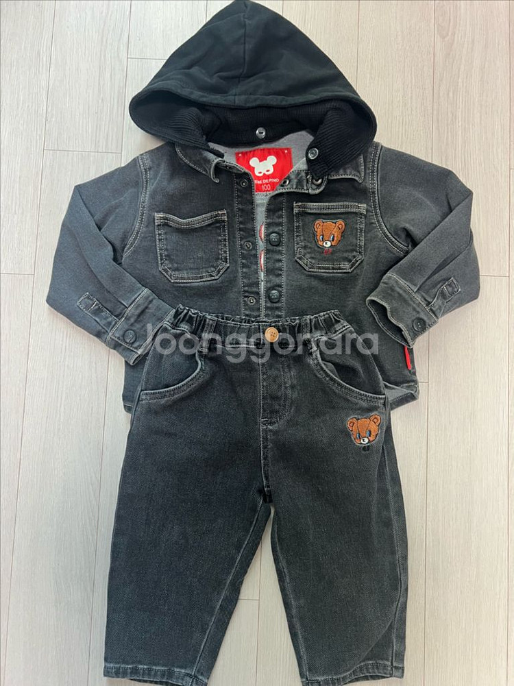 베베드피노 바바베어 데님 흑청 세트--0