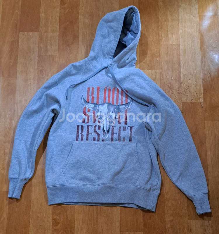 (무료배송)언더아머 그레이 기모 프린팅 후드티(XL)--0