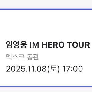 임영웅 대구콘서트 2연석티켓
