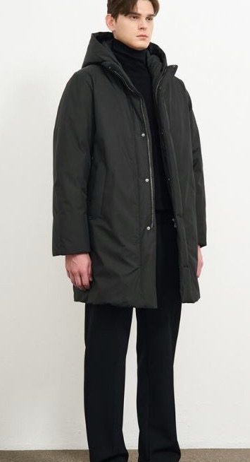 타임옴므 디테처블 후드 구스다운 점퍼--4