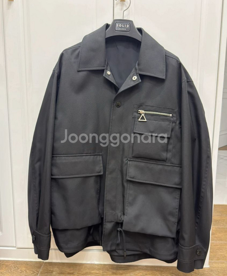 솔리드옴므 쉘파카 자켓 블랙 사이즈 48--0