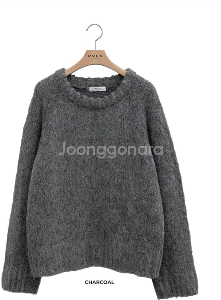 pvcs 오버사이즈 브러쉬니트차콜 L--0