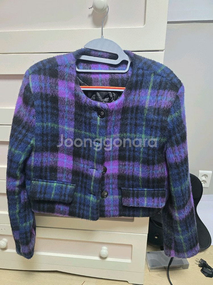 체크 패턴 자켓--0