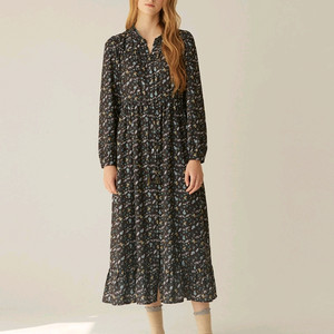 써스데이아일랜드 기모 풀오픈 롱 원피스