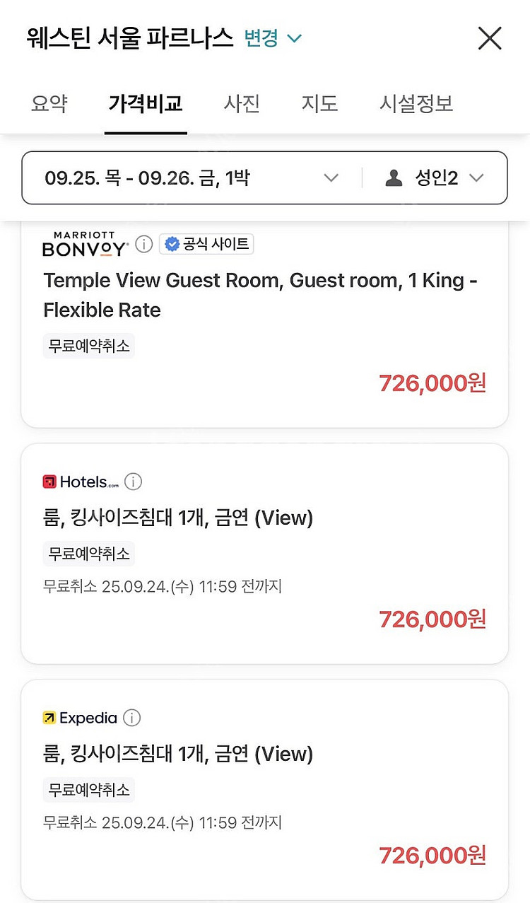 웨스틴 서울 파르나스(구 인터컨티넨탈 서울) 숙박권--3