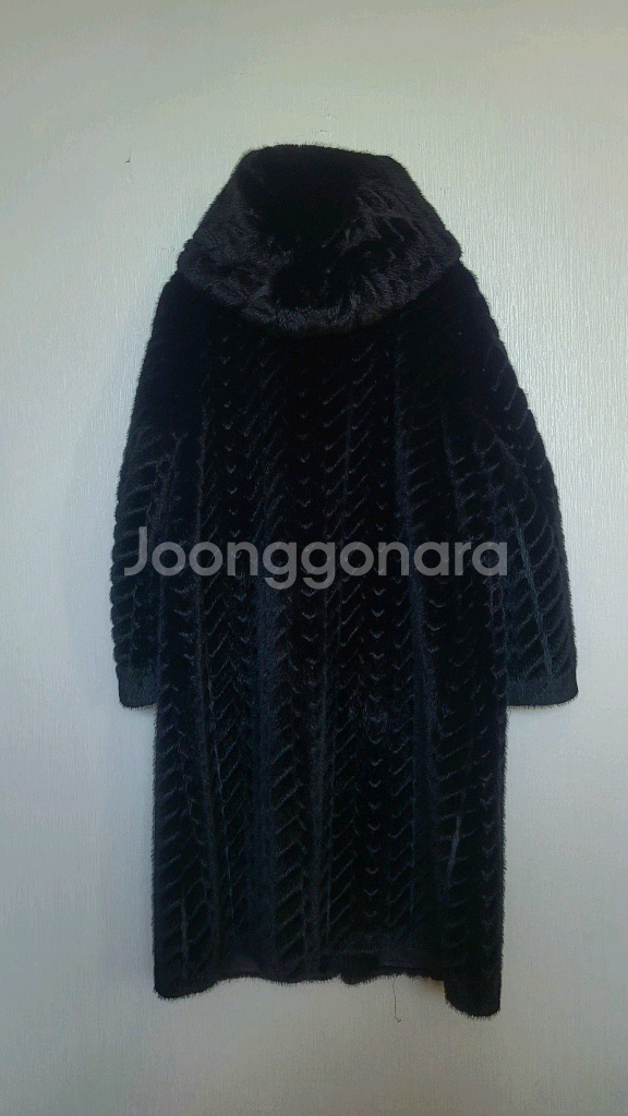 폴앤조 faux밍크롱코트55.블랙--1