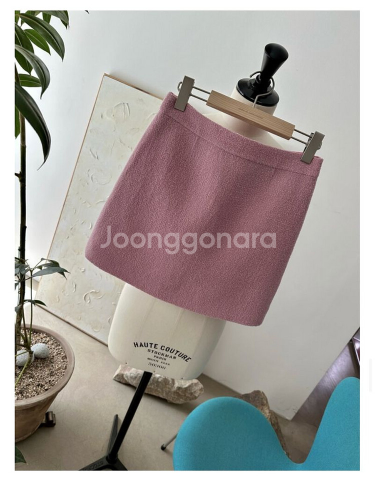 쎄모먼 Cashmere Rose 트위드 스커트 34 (이태리 캄포레 원단)--8