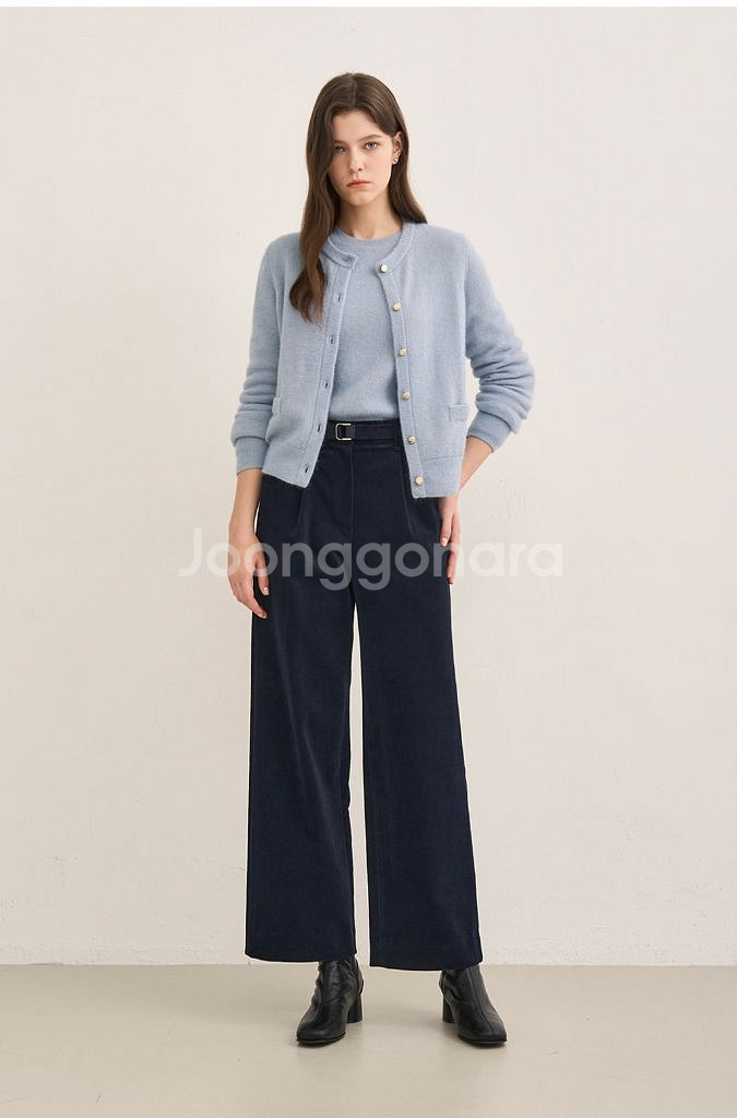 sjsj 벨티드 코듀로이 와이드 팬츠 64(55)--0