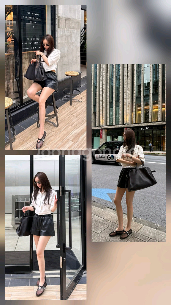 더로랑 해비 빅 카라 니트 가디건 베이지 핑크--1