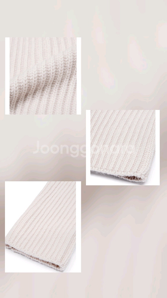 더로랑 해비 빅 카라 니트 가디건 베이지 핑크--6