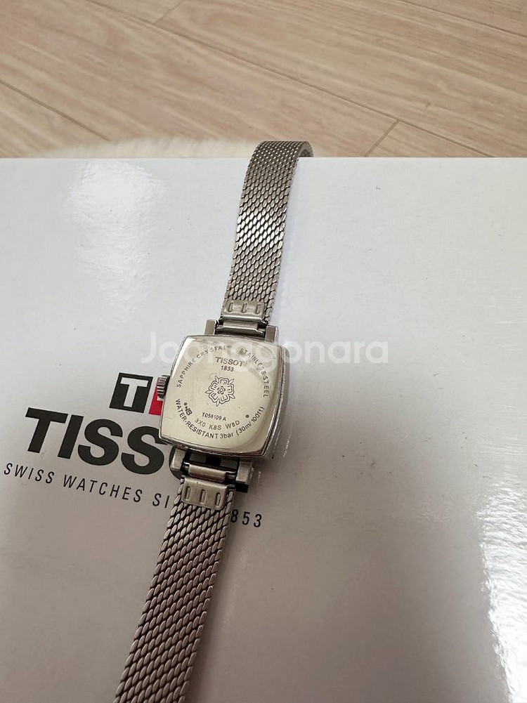 [풀구성]티쏘 러블리 스퀘어 다이아몬드 손목시계 실버--7