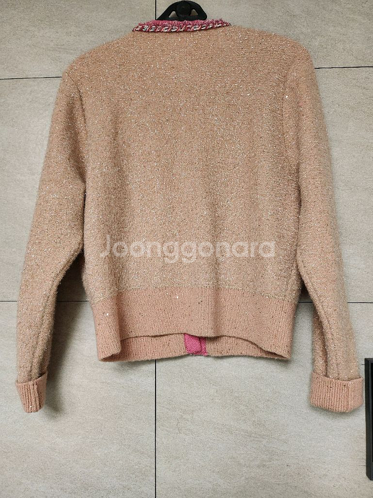 한섬 랑방 타임 마인 오브제 시퀸 가디건--4