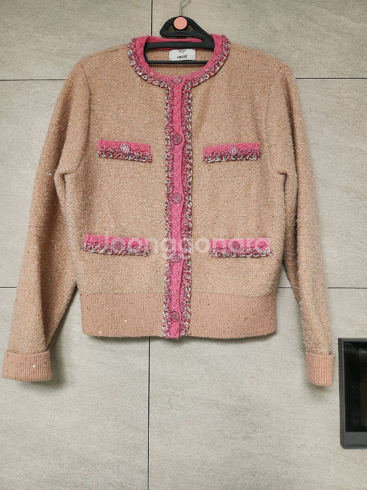 한섬 랑방 타임 마인 오브제 시퀸 가디건--3