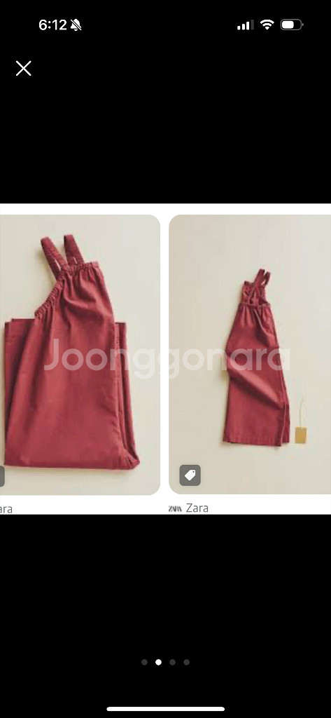 90cm 자라키즈 타임 오버롤 슈트 레드 원피스 휴향지 코디--0