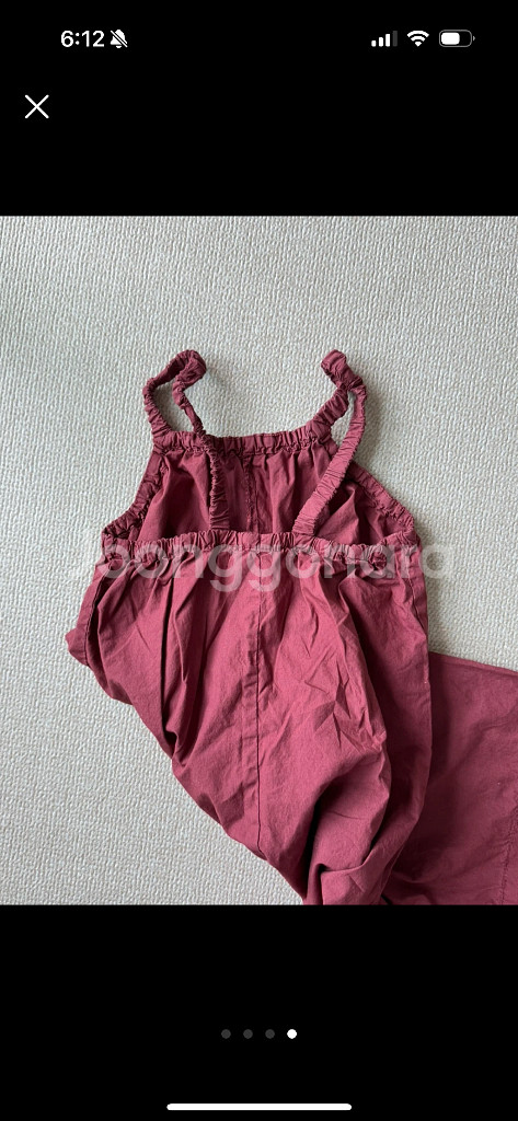 90cm 자라키즈 타임 오버롤 슈트 레드 원피스 휴향지 코디--3