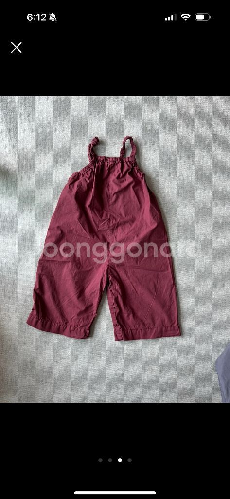 90cm 자라키즈 타임 오버롤 슈트 레드 원피스 휴향지 코디--1